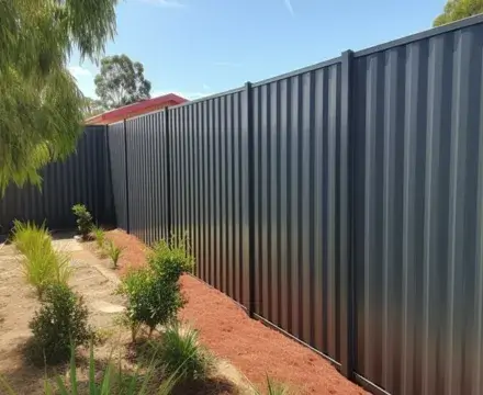 A gray Colorbond fence replacement in Wagga Wagga