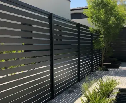 A newly installed slat aluminium fence in Wagga Wagga