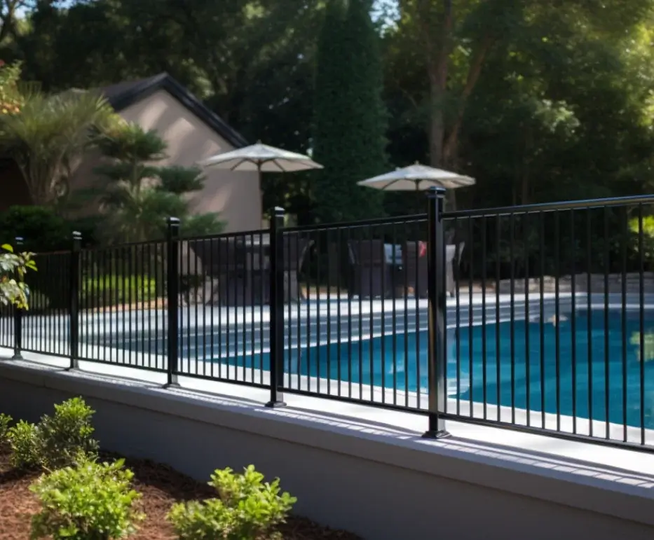 Large backyard pool secured with aluminium pool fence by Lifestyle Fencing Wagga